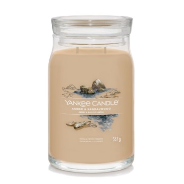 Große Signature Amber & Sandelholz Kerze von Yankee Candle
