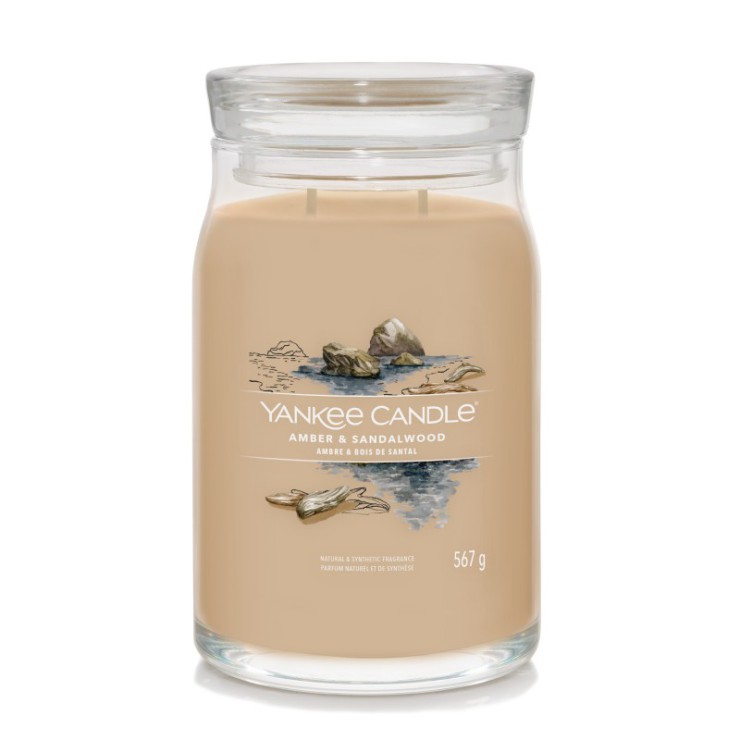 Große Signature Amber & Sandelholz Kerze von Yankee Candle