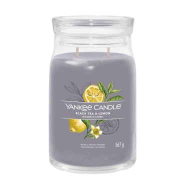 Große Kerze Signature Black Tea & Lemon von Yankee Candle