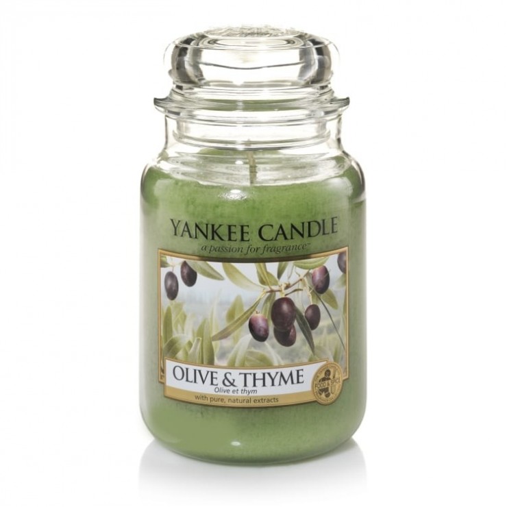 Große Olive & Thymian Kerze von Yankee Candle