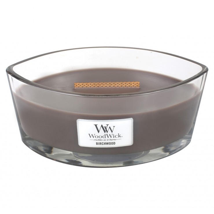Hearthwick Birchwood WoodWick Kerze. Holzige Noten von Birkenholz mit Rosenholz, grünen Grasakkorden und Ambra. Hearthwick Birchwood WoodWick Kerze. Holzige Noten von Birkenholz mit Rosenholz, grünen Grasakkorden und Ambra.