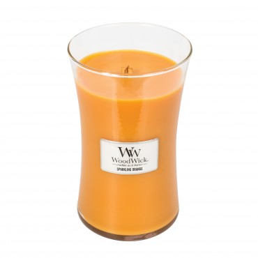 Große funkelnde Orange WoodWick Kerze