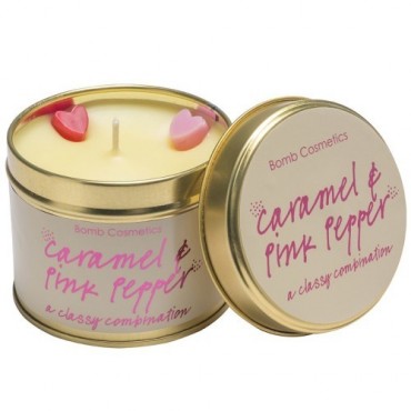 Duftkerze in der Dose Karamell mit rosa Pfeffer - Bomb Cosmetics