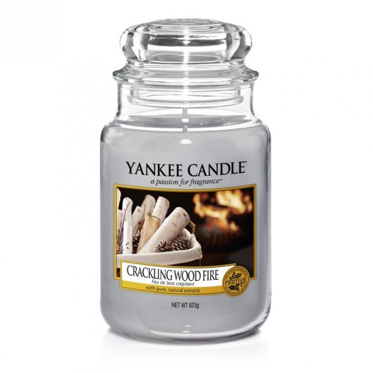 Große Crackling Wood Fire Kerze von Yankee Candle