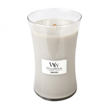 Große Warm Wool Woodwick Kerze