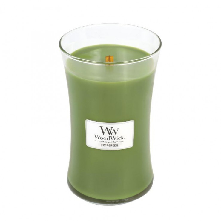 WoodWick Evergreen Große Kerze