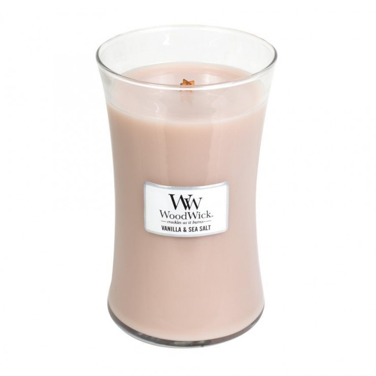 Große Vanille & Meersalz WoodWick Kerze