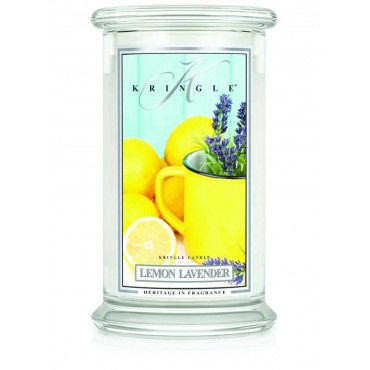 Große Zitronen-Lavendel-Kringelkerze