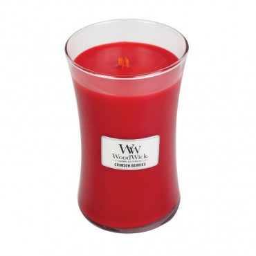 Große Karminrote Beeren WoodWick Kerze