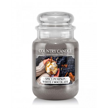 Große Spicy Pumpkin White Chocolate Country Kerze