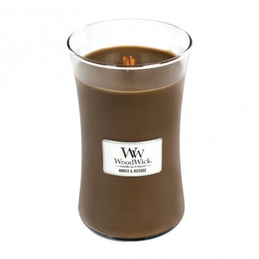 Große Amber & Weihrauch WoodWick Kerze