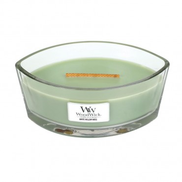 Hearthwick White Willow Moss WoodWick Kerze
