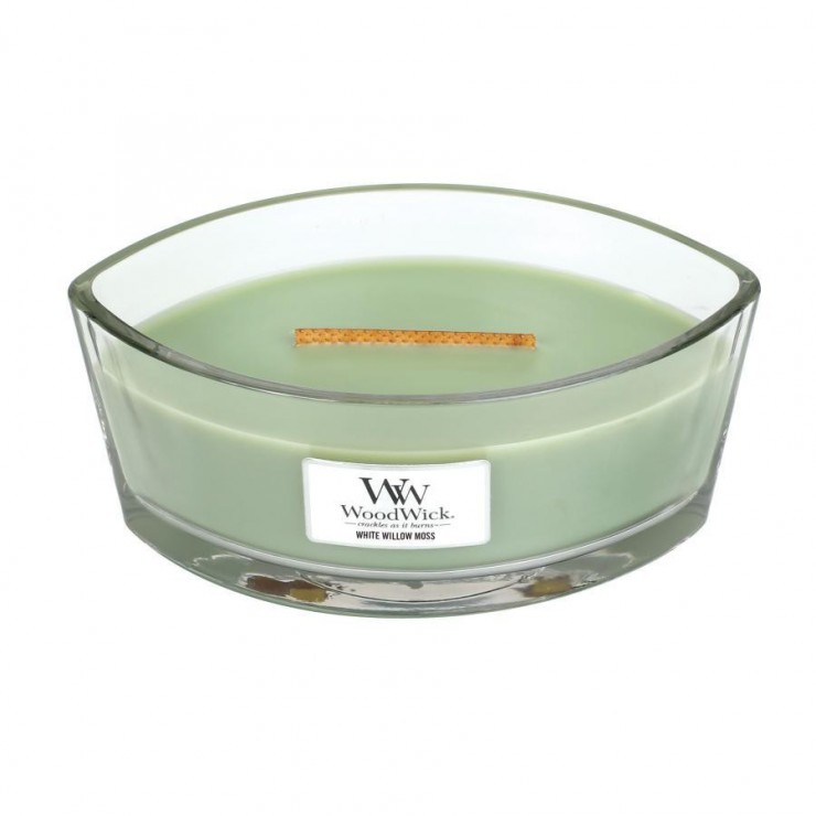 Hearthwick White Willow Moss WoodWick Kerze