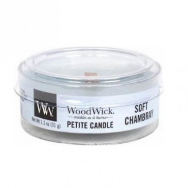 Petite Soft ChambrayWoodWick Kerze