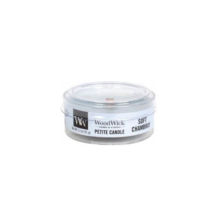 Petite Soft ChambrayWoodWick Kerze