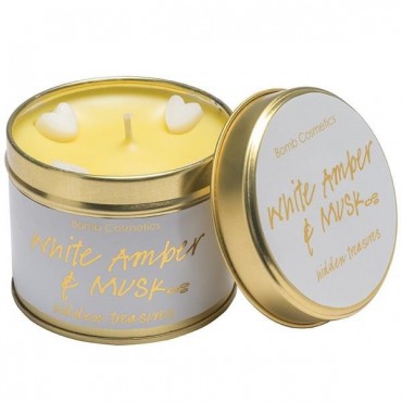 Duftkerze in einer Dose WHITE AMBRA & PIŻMO Bomb Cosmetics