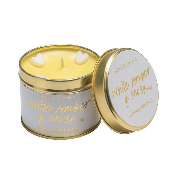 Duftkerze in einer Dose WHITE AMBRA & PIŻMO Bomb Cosmetics