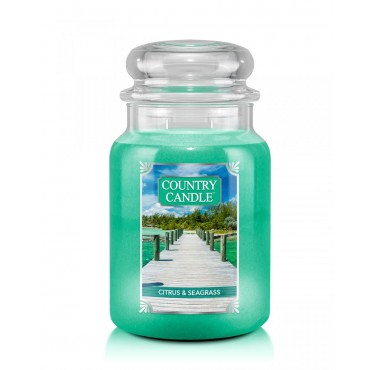 Große Citrus & Seegras Country Kerze