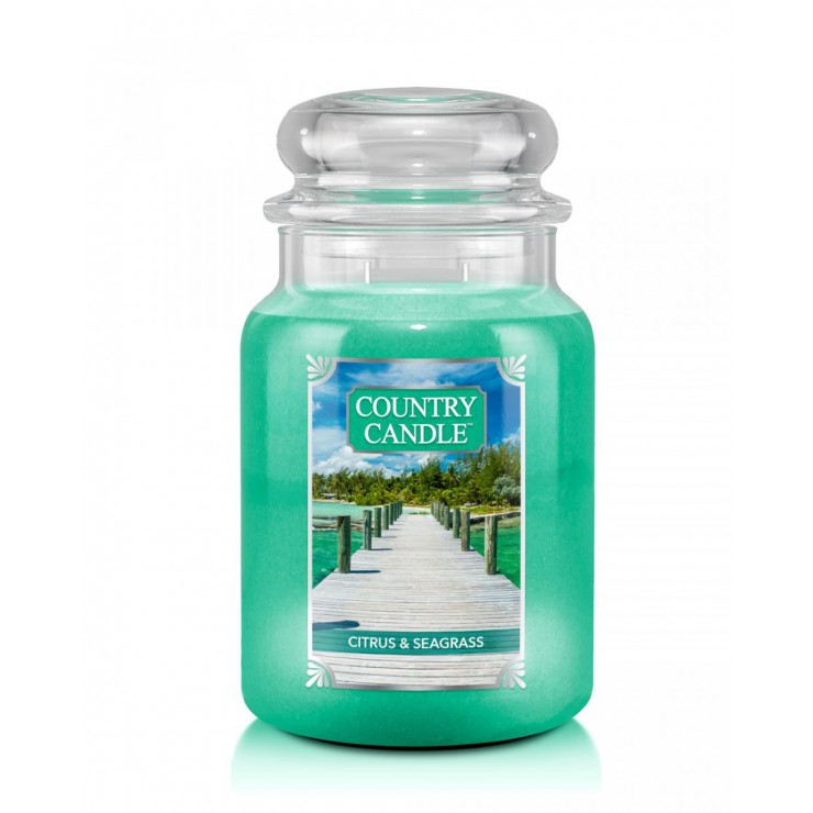 Große Citrus & Seegras Country Kerze