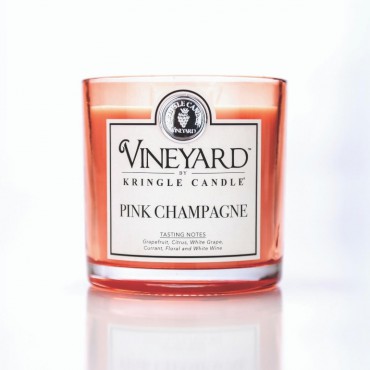 Becher Rosa Champagner Weinberg Kringle Kerze