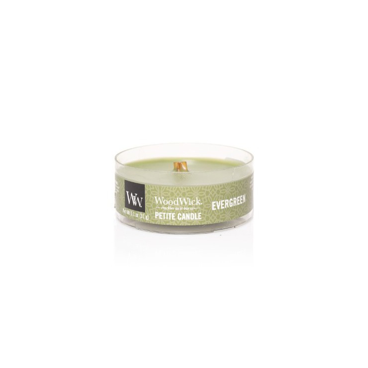 Petite Evergeen WoodWick Kerze