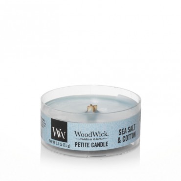 Petite Meersalz & Baumwolle WoodWick Kerze