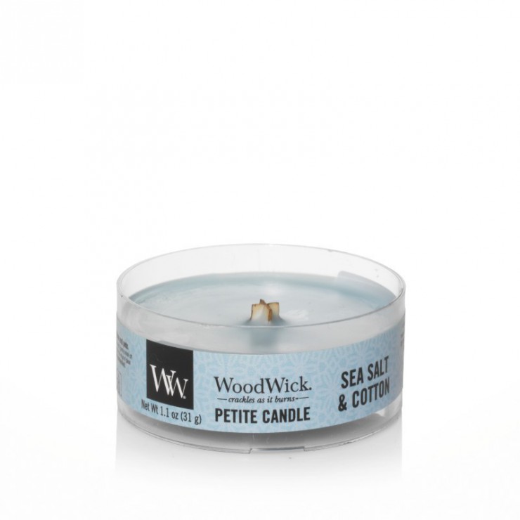 Petite Meersalz & Baumwolle WoodWick Kerze