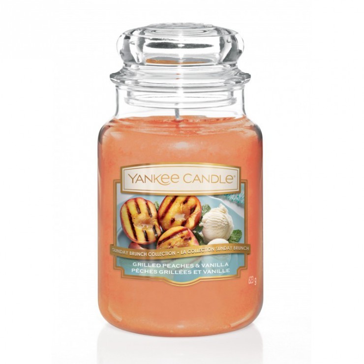 Große Kerze Gegrillte Pfirsiche & Vanille von Yankee Candle