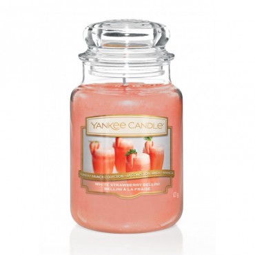 Große Kerze White Strawberry Bellini von Yankee Candle