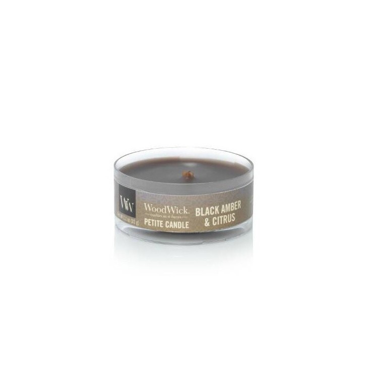 WoodWick Petite Black Amber & Citrus Kerze