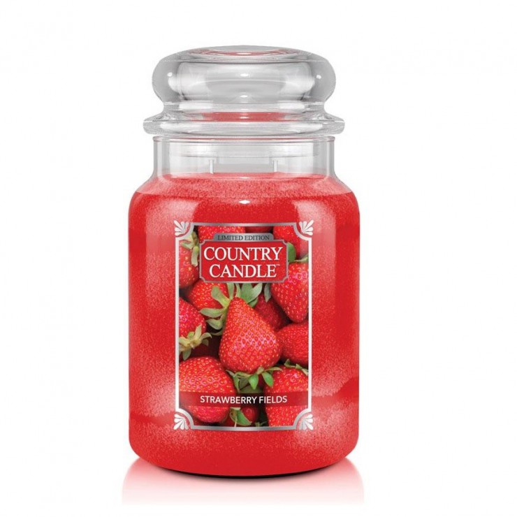 Große Strawberry Fields Country Kerze