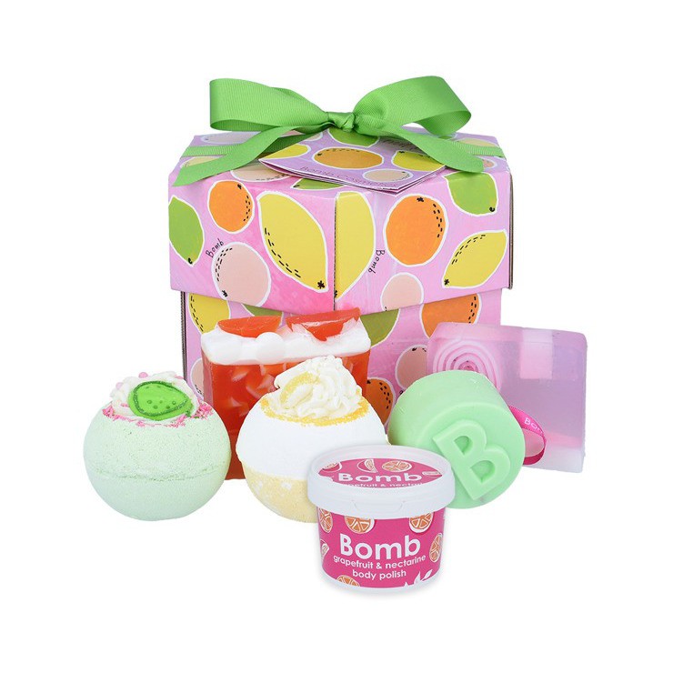 Geschenkset Fruchtiger Korb Bomb Cosmetics