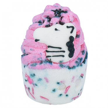 Sahnebad-Cupcake Zebra bei den Rennen Bomb Cosmetics