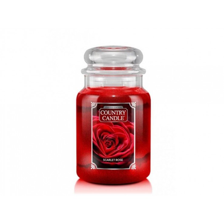 Große Scarlet Rose Country Kerze