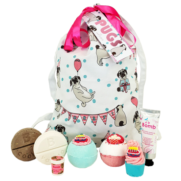Kosmetikset in einer Baumwolltasche PUGS & KISSES Bomb Cosmetics