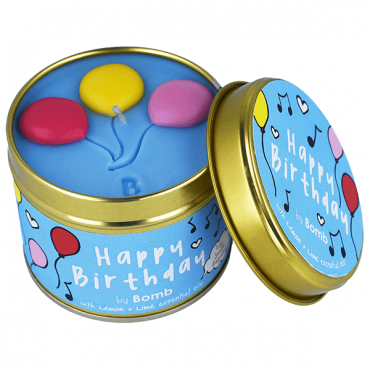 Happy Birthday Bomb Cosmetics duftende Zinn Kerze