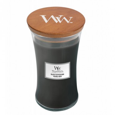 Große WoodWick-Kerze mit schwarzem Pfefferkorn