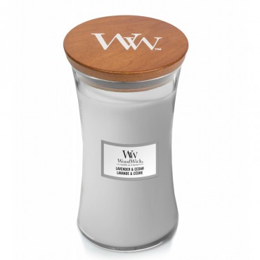 Große Lavendel & Zeder WoodWick Kerze