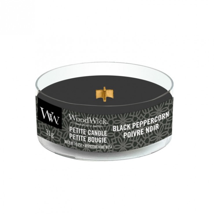Petite Black Peppercorn WoodWick Kerze