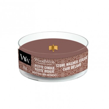 Petite Stone Washed Suede WoodWick Kerze
