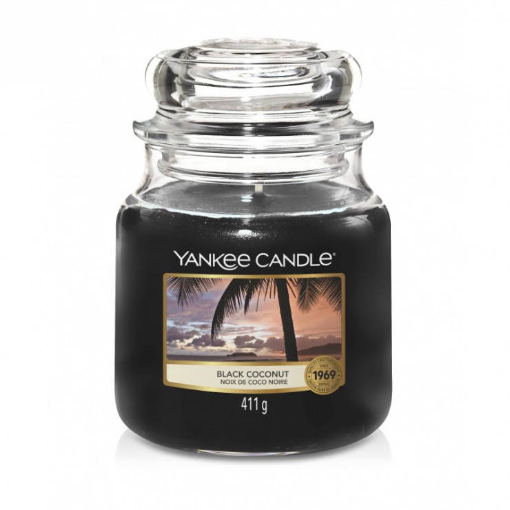 Schwarze Kokosnuss Yankee Candle mittlere Kerze Schwarze Kokosnuss Yankee Candle mittlere Kerze