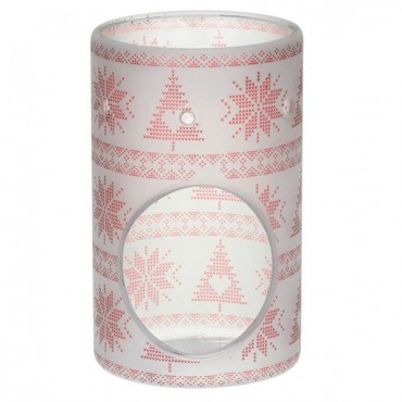 Roter nordischer Wachskamin aus mattiertem Glas von Yankee Candle