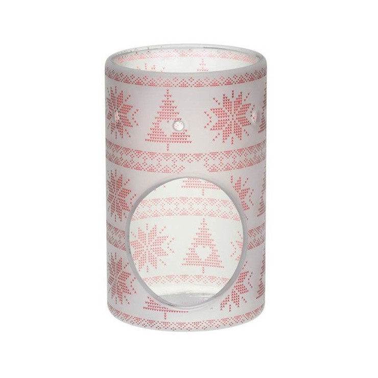 Roter nordischer Wachskamin aus mattiertem Glas von Yankee Candle