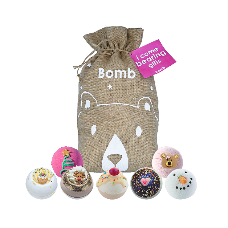 Weihnachtsmann Geschenktüten-Set Ich komme und bringe Geschenke Bomb Cosmetics