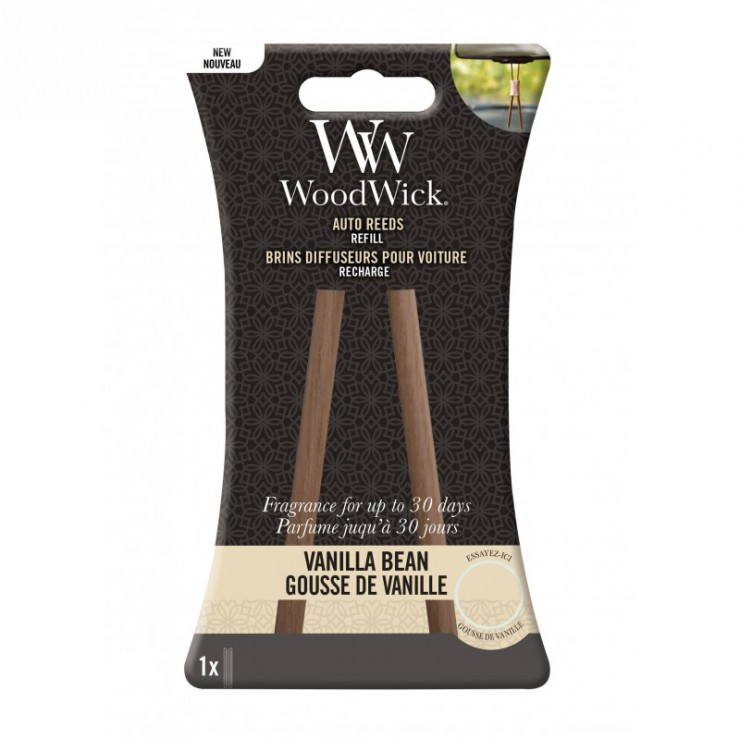 Woodwick Vanilla Bean Auto-Duftstäbchen zum Nachfüllen