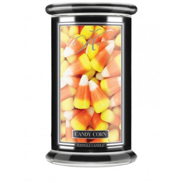 Große Candy Corn Kringle Kerze