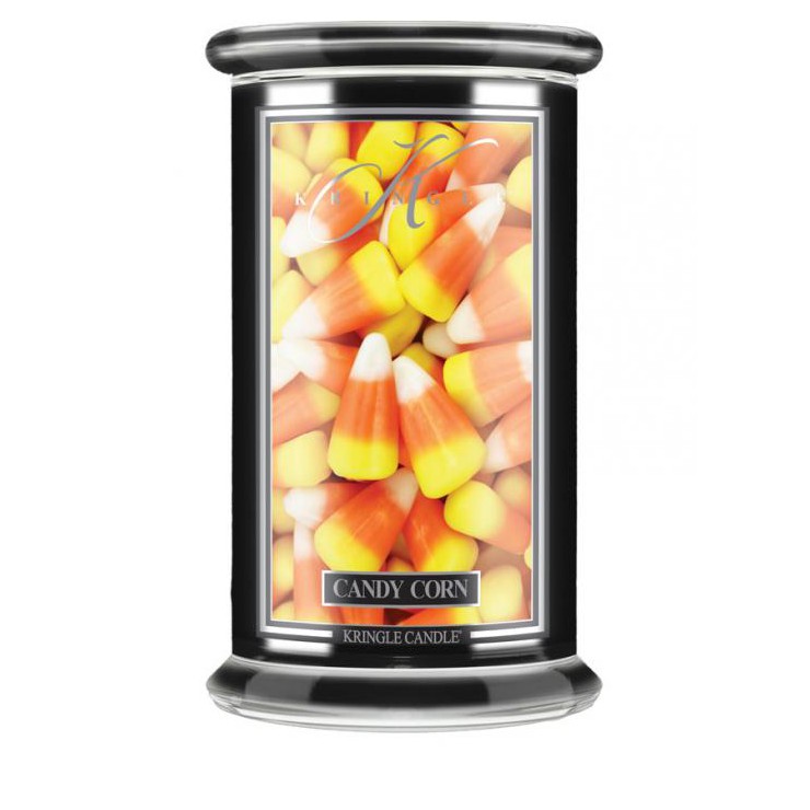Große Candy Corn Kringle Kerze