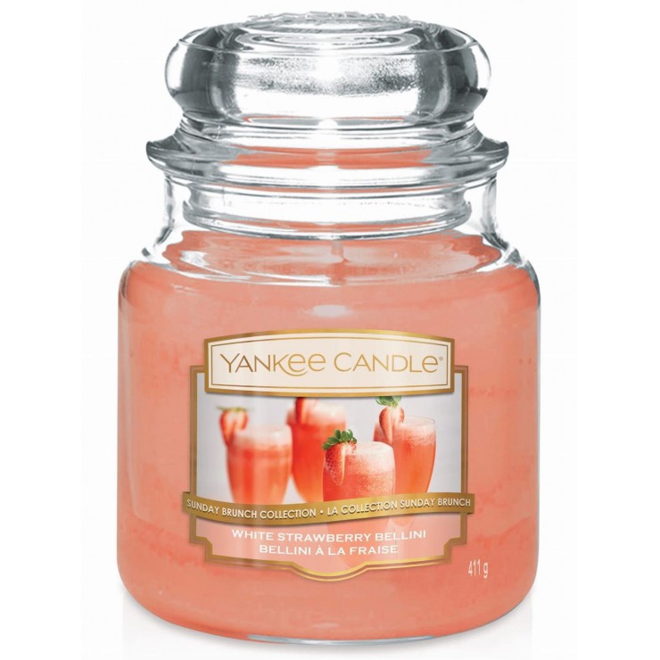Yankee Candle White Strawberry Bellini Medium Kerze
