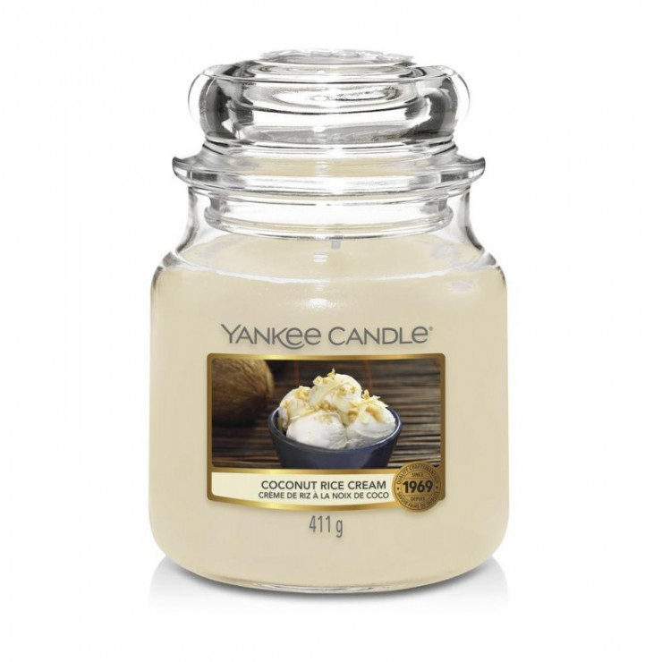 Medium Kokosnuss-Reis-Creme Yankee Kerze